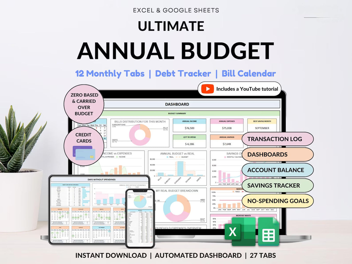 Ultimate Annual & Monthly Budget Planner
